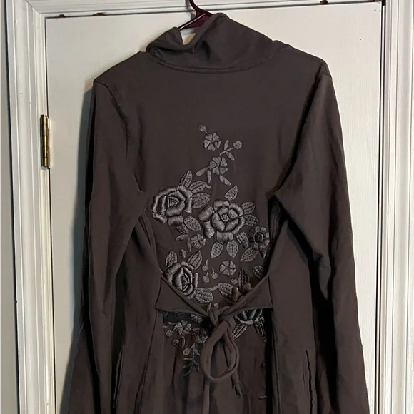 Lucky Brand Charcoal Jacket with Floral Embroidery - Picture 3 of 5